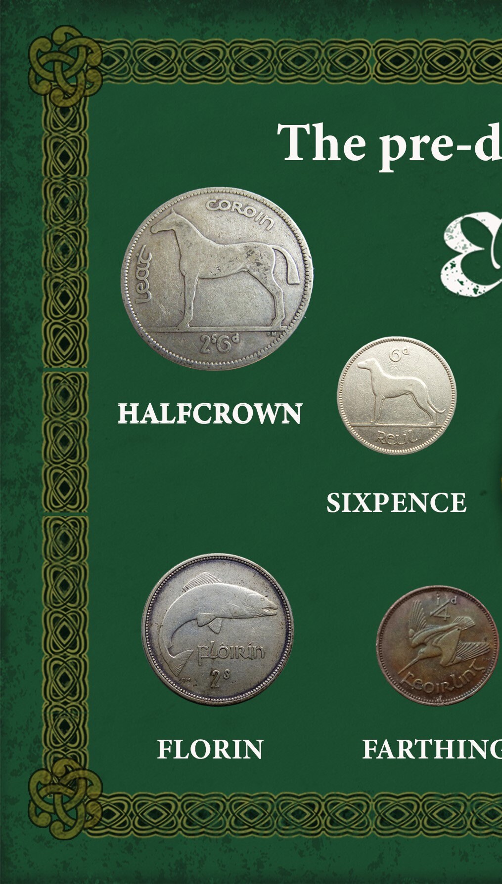 Ireland  Pre-Decimal 1928- 1968 Coin Metal Wall Art