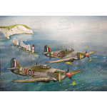 WW2 Hawker Hurricanes Over Beachy Head