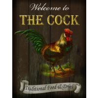 The Cock English Pub Sign