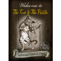 The Cat & Fiddle English Pub Sign