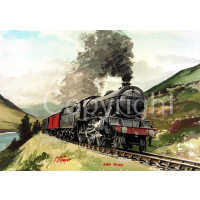 LNER K2 Steam Train Passing Loch Trieg