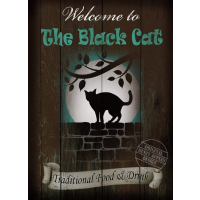 The Black Cat  English Pub Sign