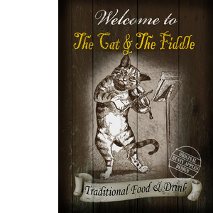 The Cat & Fiddle English Pub Sign