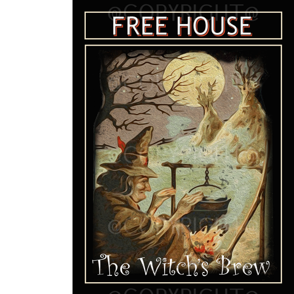 The Witches Brew Freehouse Pub Sign
